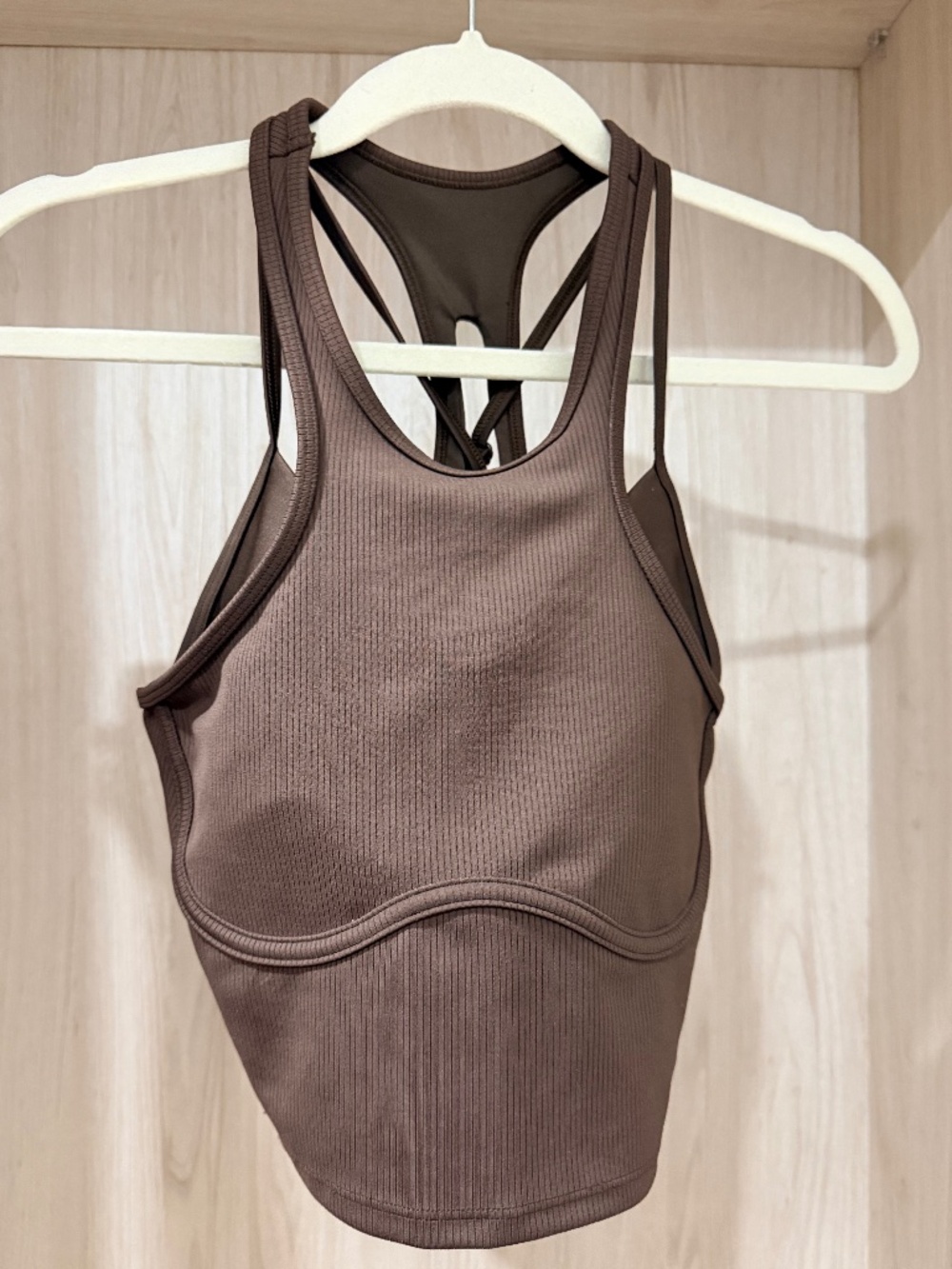 ALO brown, workout top. Size M.